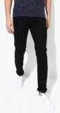 John Players Black Solid Slim Fit Jeans Men