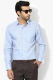 John Players Blue Regular Fit Solid Formal Shirt men