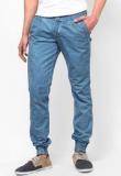 John Players Blue Solid Casual Trouser men