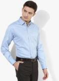 John Players Blue Solid Slim Fit Formal Shirt Men