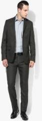 John Players Dark Grey Solid Slim Fit Suit men