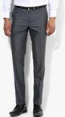 John Players Grey Solid Slim Fit Formal Trouser men