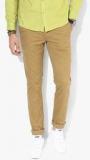 John Players Khaki Solid Slim Fit Chinos Men