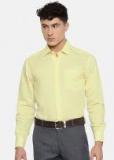 John Players Yellow Solid Regular Fit Formal Shirt Men