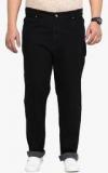 John Pride Black Solid Mid Rise Regular Fit Jeans Men