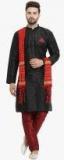 Jompers Black Solid Kurta Pyjama With Dupatta men