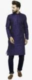 Jompers Blue Woven Design Kurta Men