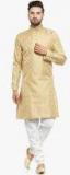 Jompers Gold Self Design Kurta Pyjama Men