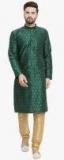 Jompers Green Self Design Kurta Pyjama Men