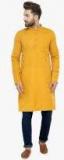 Jompers Mustard Solid Kurta Men