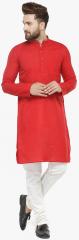 Jompers Red Solid Kurta Pyjama men