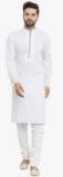 Jompers White Solid Kurta Pyjama Men