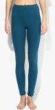 July Nightwear Blue Solid Leggings Women