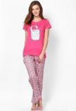 July Nightwear Fuschia Printed Nightwear Pyjama & Top Set Women