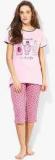 July Nightwear Pink Printed Capri Set women