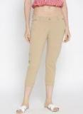 Jump Usa Beige Skinny Fit Solid Capri Women