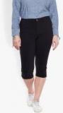 Junarose Black Solid Capri Women