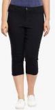 Junarose Black Washed Capri Women