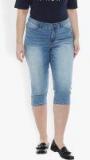 Junarose Blue Solid Capri Women