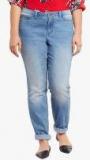 Junarose Blue Washed Mid Rise Slim Fit Jeans Women