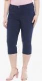 Junarose Navy Blue Solid Capris Women