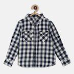 Juniors By Lifestyle Blue & White Checked Casual Shirt Boys