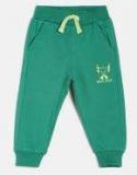 Juniors By Lifestyle Green Slim Fit Track Pant Boys