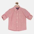 Juniors By Lifestyle Pink Solid Regular Fit Casual Shirt Boys