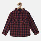 Juniors By Lifestyle Red & Blue Checked Casual Shirt Boys