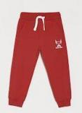 Juniors By Lifestyle Red Solid Joggers Boys