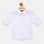 Juniors By Lifestyle White Regular Fit Solid Casual Shirt Boys