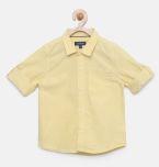 Juniors By Lifestyle Yellow Regular Fit Solid Casual Shirt Boys