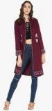 Juniper Maroon Embroidered Shrug Women