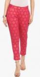 Juniper Pink Printed Slim Fit Coloured Pants Women