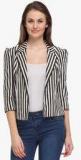 Just Wow Black Striped Summer Jacket Women