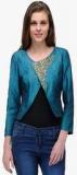 Just Wow Green Embellished Summer Jacket Women