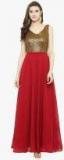 Just Wow Maroon Embellished Maxi Dress women