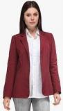 Just Wow Maroon Solid Summer Jacket Women