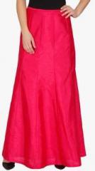 Just Wow Pink Solid Flared Skirt women