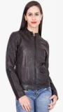 Justanned Black Solid Winter Jacket Women