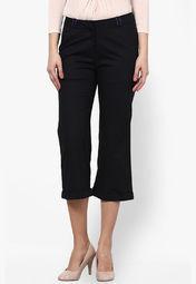 Kaaryah Black Solid Capri Women