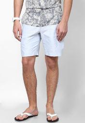 Kanika Goyal Label Solid Light Blue Shorts Men