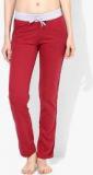 Kanvin Maroon Solid Pant Women