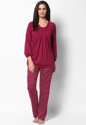 Kanvin Wine Maternity Nightwear Set Women