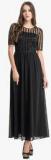 Kazo Black Coloured Embellished Maxi Dress Women