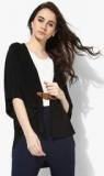 Kazo Black Solid Shrug Women