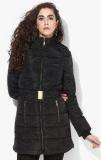 Kazo Black Solid Winter Jacket Women