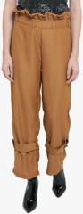 Kazo brown Solid Trouser women