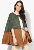 Kazo Green Solid Shrug Women