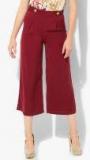 Kazo Maroon Solid Regular Fit Palazzos Women